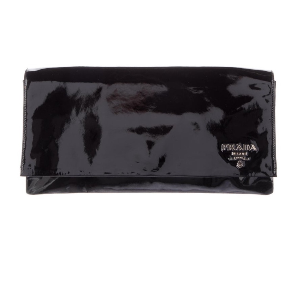 Prada XL Vernice fold over clutch